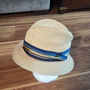 VTG Dobbs Fifth Avenue Woven Fedora Hat Mens New York Imported Verona USA